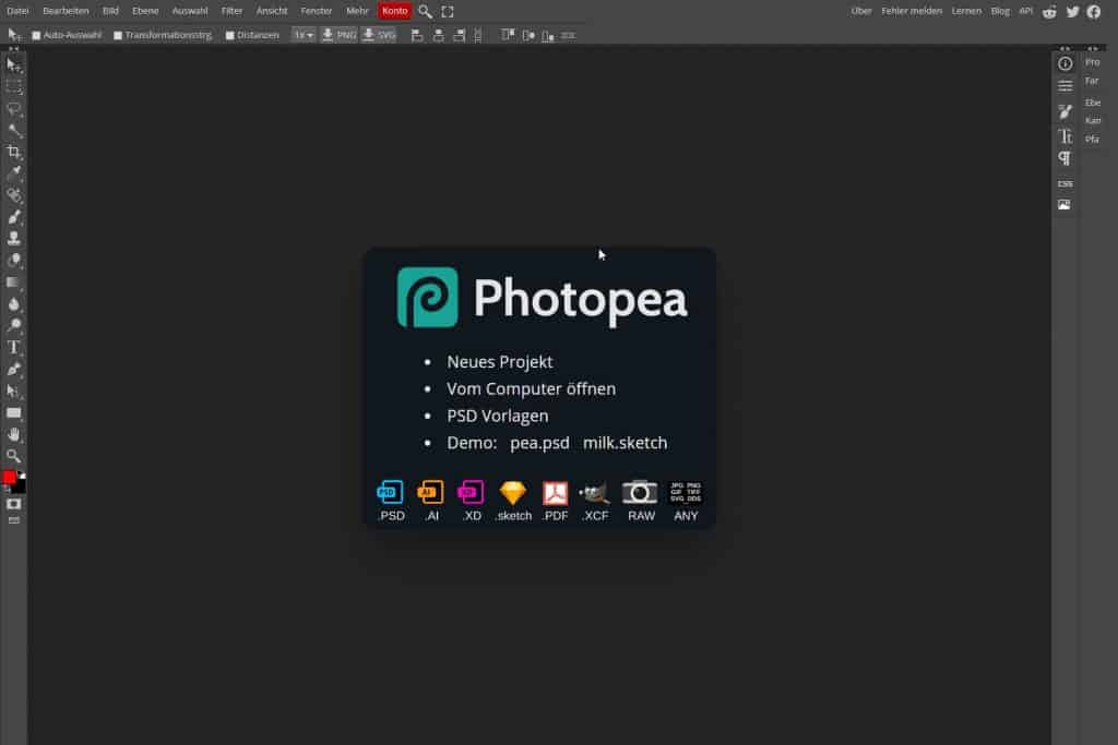 Kostenfreie Alternative zu Adobe Photoshop - Photopea